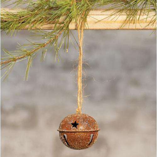 Vintage Glitter Rusty Bell Ornament, 2.5" Bells CWI+ 