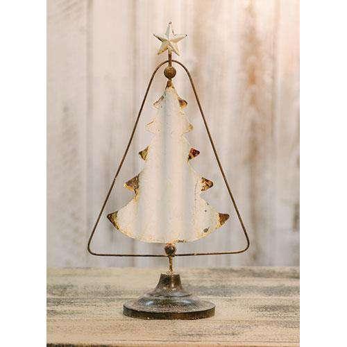 Vintage White Metal Tree Tabletop & Decor CWI+ 