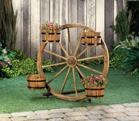 Thumbnail for Wagon Wheel Barrel Planter Display - The Fox Decor