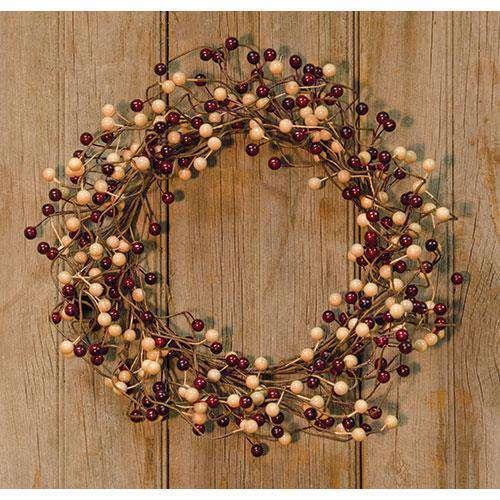 Waterproof Burg/Gold Berry Wreath - The Fox Decor