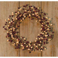 Thumbnail for Waterproof Burg/Gold Berry Wreath Rings/Wreaths CWI+ 