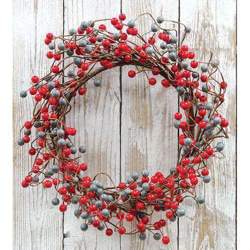 Waterproof Scarlet/Gray Berry Wreath Rings/Wreaths CWI+ 