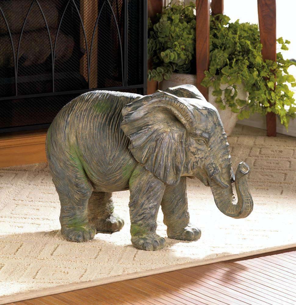 Weathered Elephant Statue - The Fox Decor