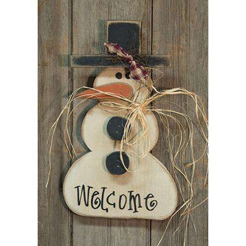 Welcome Buttons Snowman, 18" Wall Decor CWI+ 