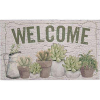Welcome Floor Mat w/Succulents - The Fox Decor