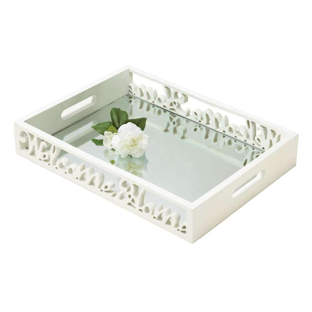 Welcome Home Mirror Tray - The Fox Decor