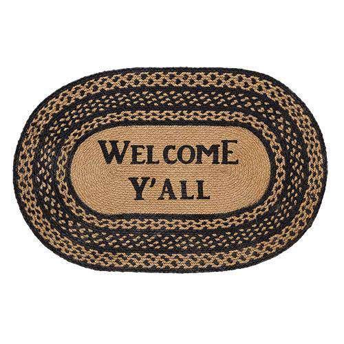 Welcome Y'all Farmhouse Jute Oval Rug Rugs CWI+ 