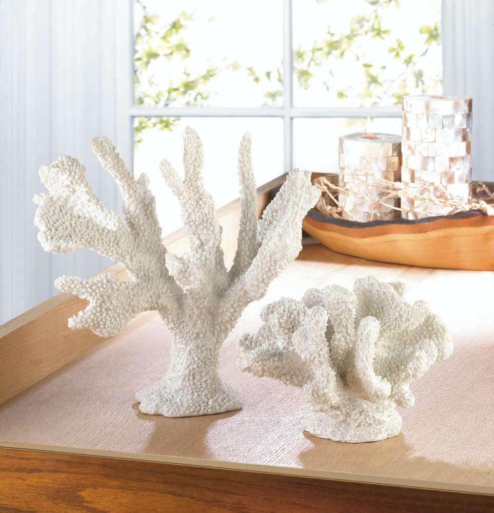 Round shaped white coral for home decorating on old wood table. Close up  shot Stock Photo - Alamy