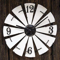 Thumbnail for White Enamel Windmill Wall Clock - The Fox Decor