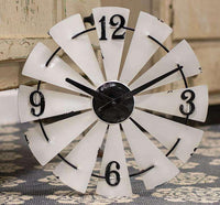 Thumbnail for White Enamel Windmill Wall Clock - The Fox Decor