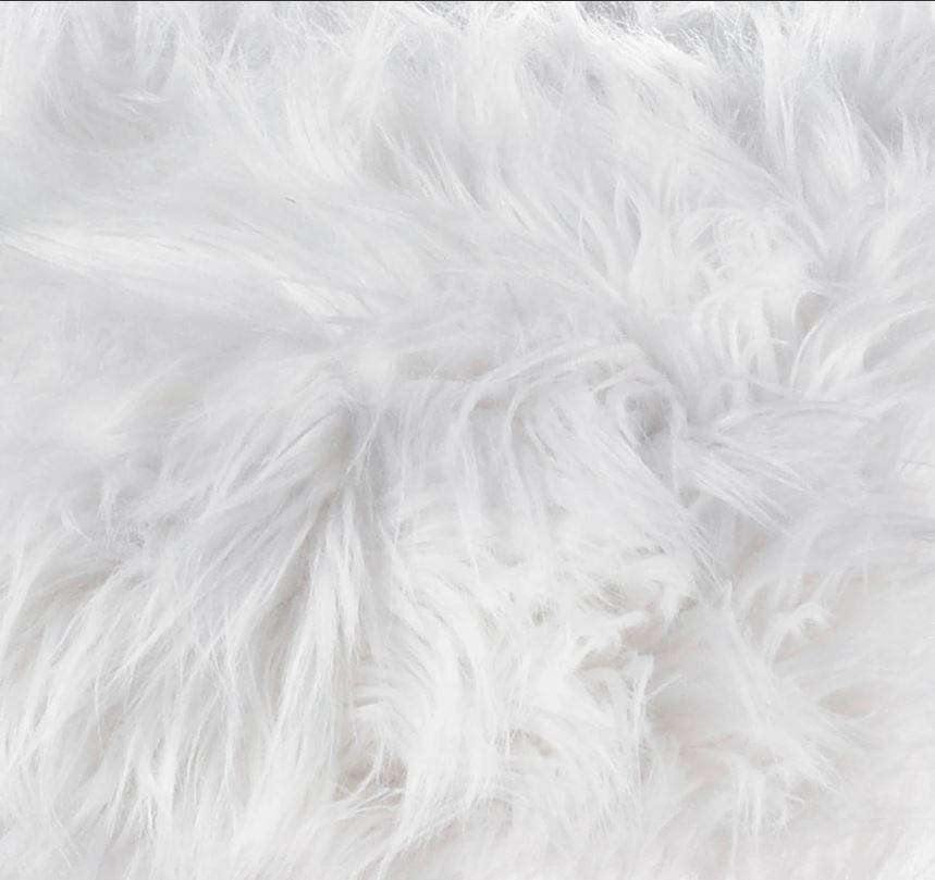 White Faux Fur Stool - The Fox Decor