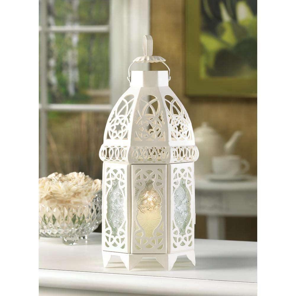 White Lattice Lantern - The Fox Decor