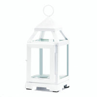 White Mini Contemporary Lantern - The Fox Decor