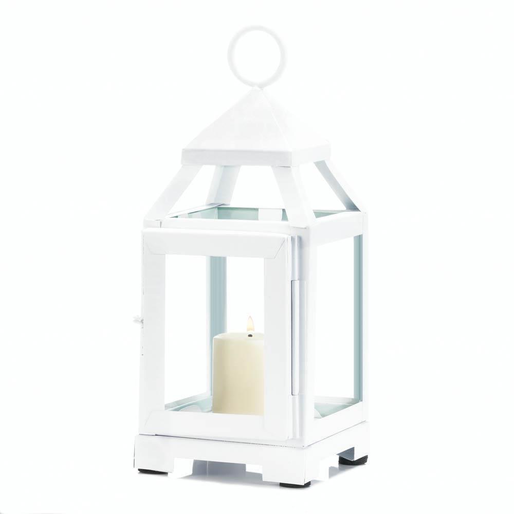 White Mini Contemporary Lantern - The Fox Decor