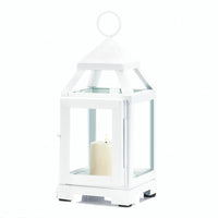 White Mini Contemporary Lantern - The Fox Decor