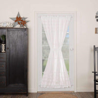 White Ruffled Sheer Petticoat Door Panel 72