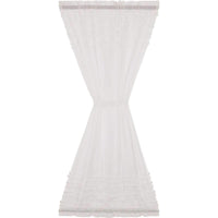 White Ruffled Sheer Petticoat Door Panel 72