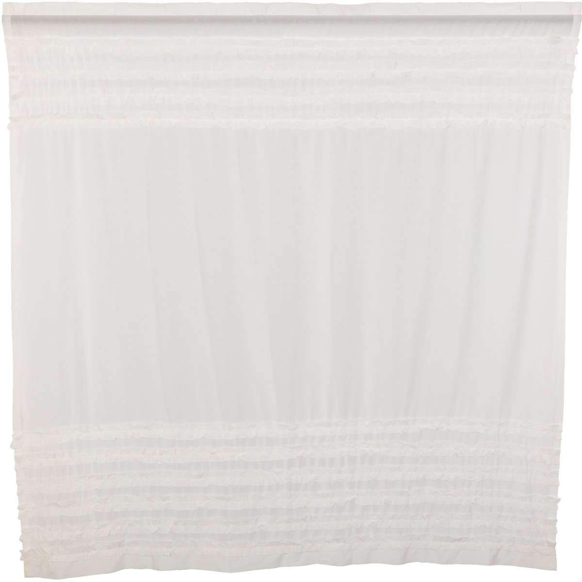 White Ruffled Sheer Petticoat Shower Curtain 72"x72" curtain VHC Brands 