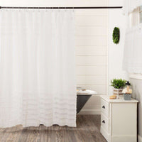Thumbnail for White Ruffled Sheer Petticoat Shower Curtain 72