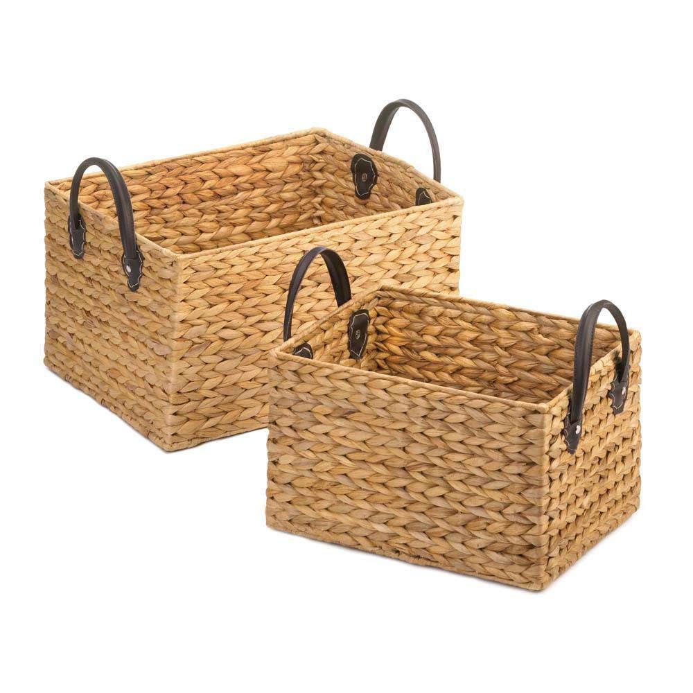 Wicker Storage Baskets set of 2 - The Fox Decor