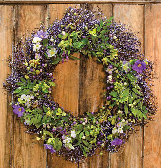 Wild Spring Floral & Berry Wreath, 24" - The Fox Decor