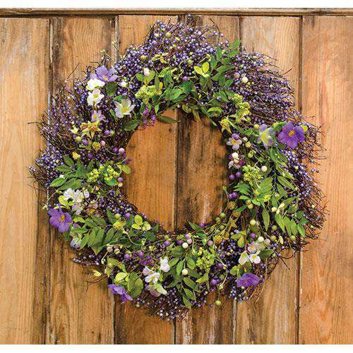 Wild Spring Floral & Berry Wreath, 24" - The Fox Decor