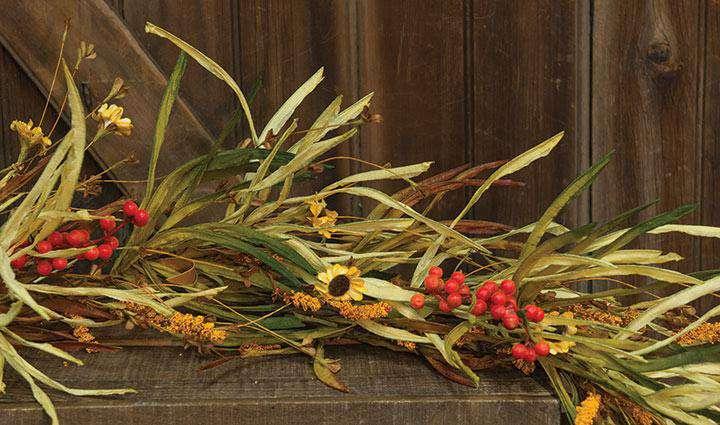 Wild Sunflower & Grass Garland 4ft - The Fox Decor