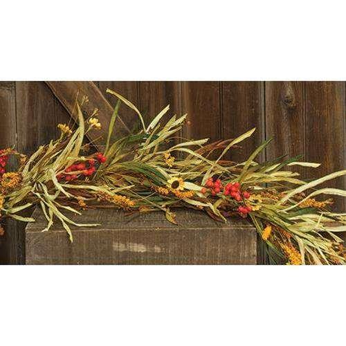 Wild Sunflower & Grass Garland 4ft - The Fox Decor