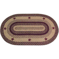 Thumbnail for Wine Star Braided Rug - Heart and Oval Shape - The Fox Decor