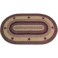 Thumbnail for Wine Star Braided Rug - Heart and Oval Shape rug CWI Gifts 27x48 oval 