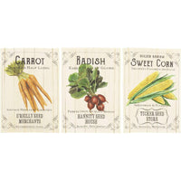 Thumbnail for Farmer's Market Fresh Vegetable Unbleached Natural Muslin Tea Towel Set of 3 (Carrot; Radish; Corn) VHC Brands - The Fox Decor