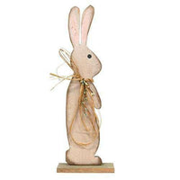 Thumbnail for Wood Bunny on Green Base With Pip Berries & Raffia, 2 ft. - The Fox Decor