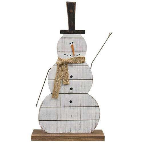 Wood Slat Snowman - 15" - The Fox Decor