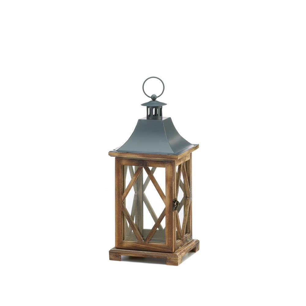 Wooden Diamond Lattice Lantern - The Fox Decor