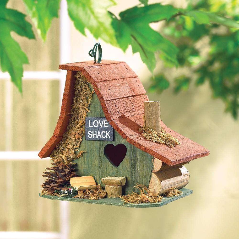 Wooden Love Shack Birdhouse - The Fox Decor