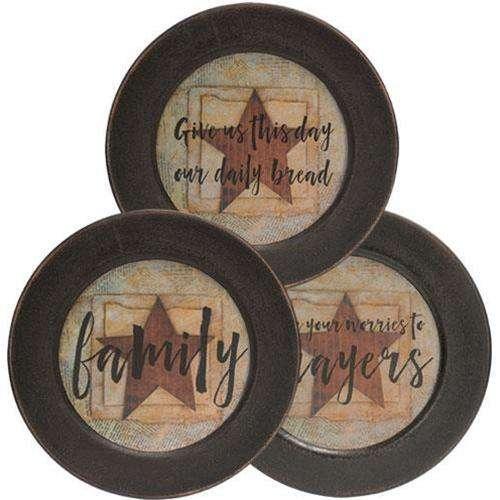 Worries to Prayers Plate, 3 Asst. Plates & Holders CWI+ 