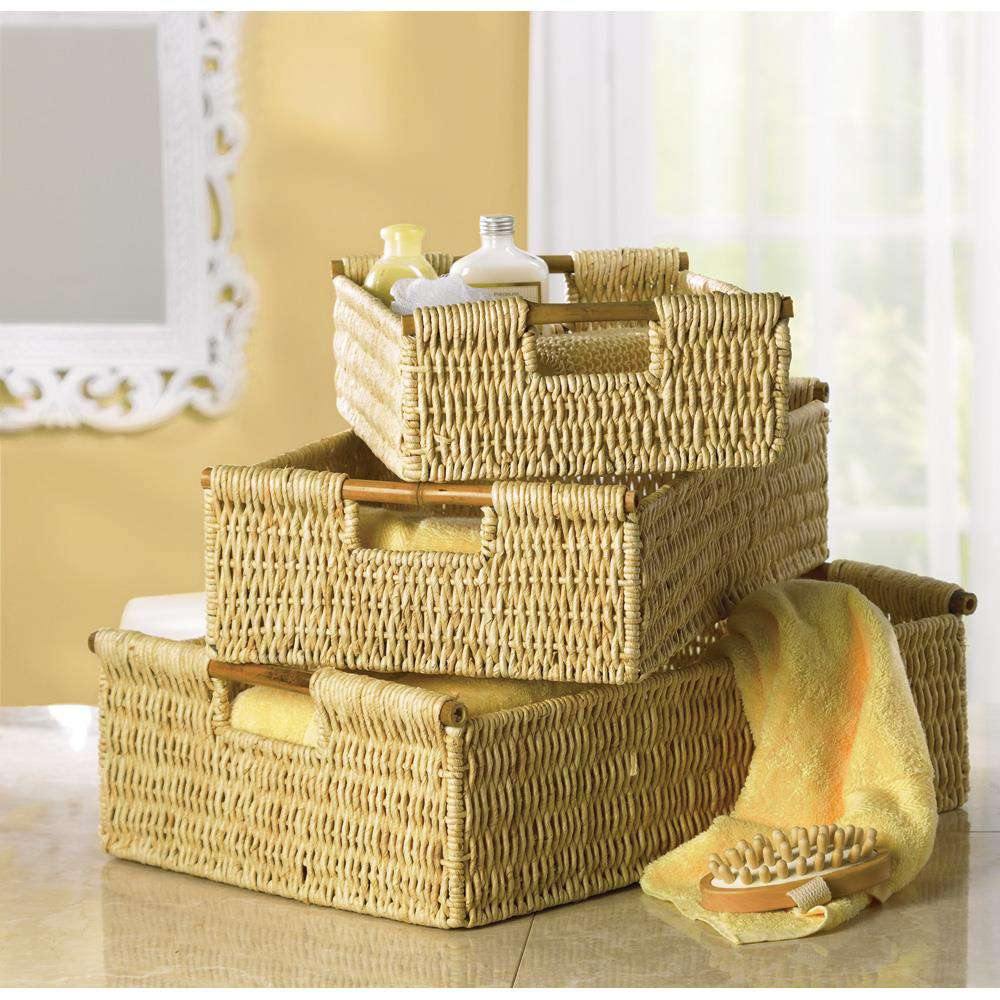 Woven Corn Nesting Baskets Set of 3 - The Fox Decor