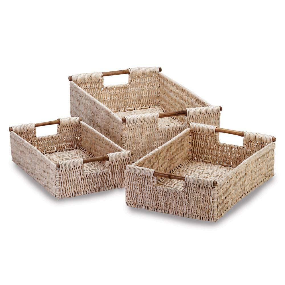 Woven Corn Nesting Baskets Set of 3 - The Fox Decor