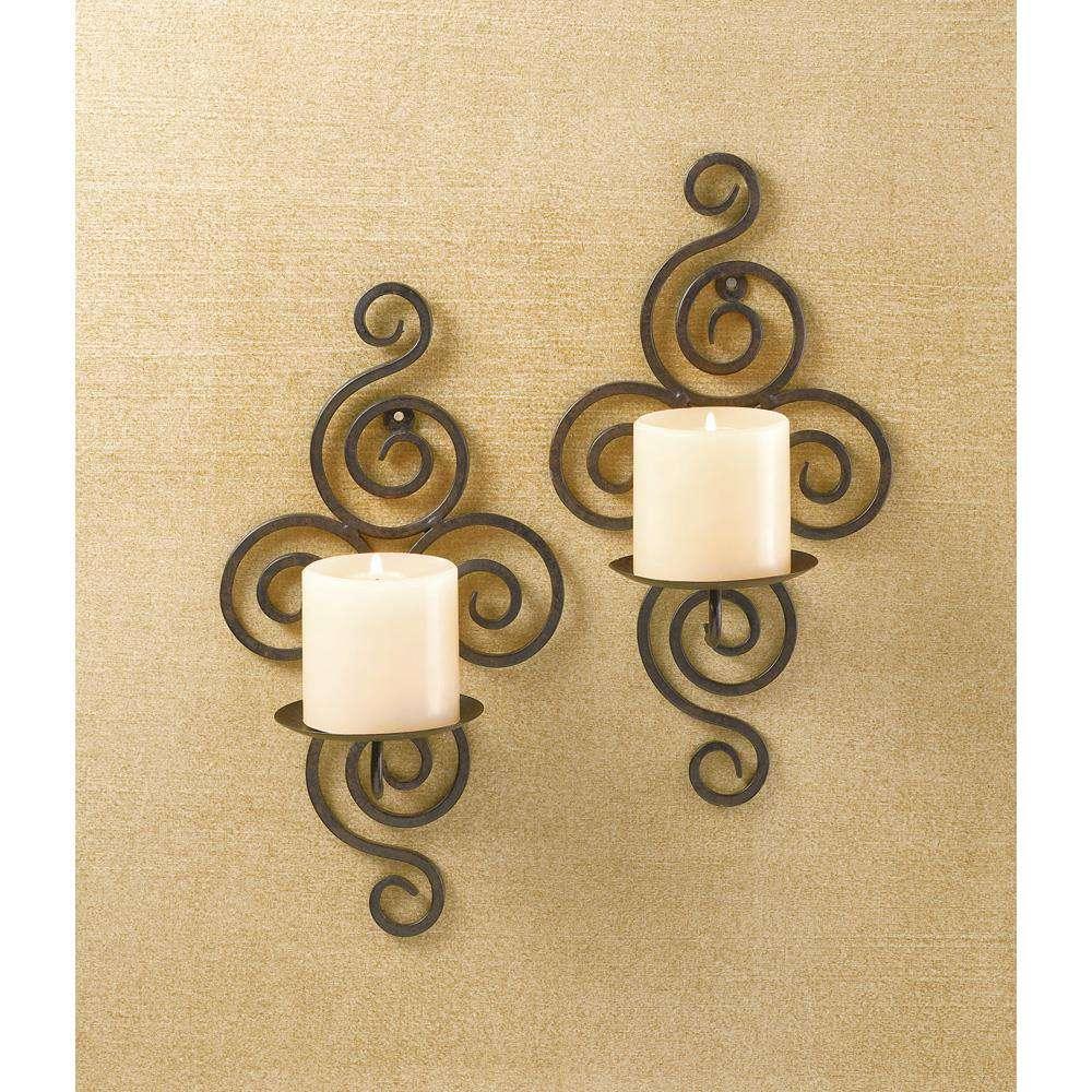 Wrought Iron Candle Wall Sconces - The Fox Decor