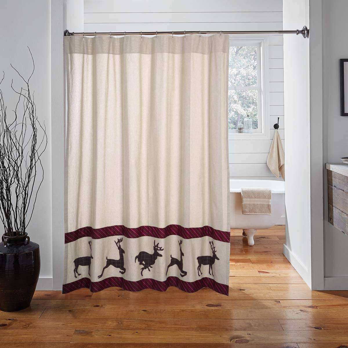 Wyatt Deer Shower Curtain 72"x72" curtain VHC Brands 