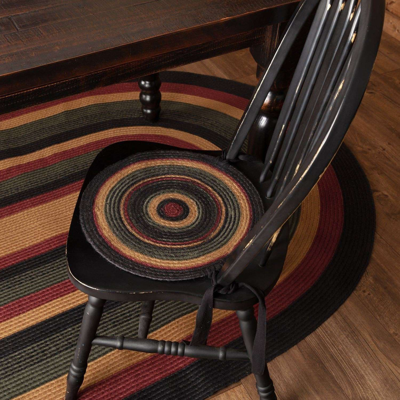 Wyatt Jute Braided Chair Pad Set of 6 Crimson, Khaki, Espresso Chair Pad VHC Brands 