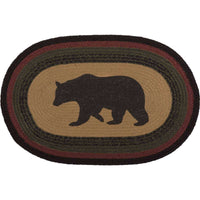 Thumbnail for Wyatt Stenciled Bear Jute Braided Rug Oval/Rect rugs VHC Brands 20x30 inch Oval 