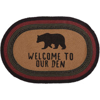 Thumbnail for Wyatt Stenciled Bear Jute Braided Rug Oval/Rect rugs VHC Brands 20x30 oval Welcome to our Den 