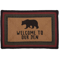 Thumbnail for Wyatt Stenciled Bear Jute Braided Rug Oval/Rect rugs VHC Brands 20x30 Rect Welcome to our Den 