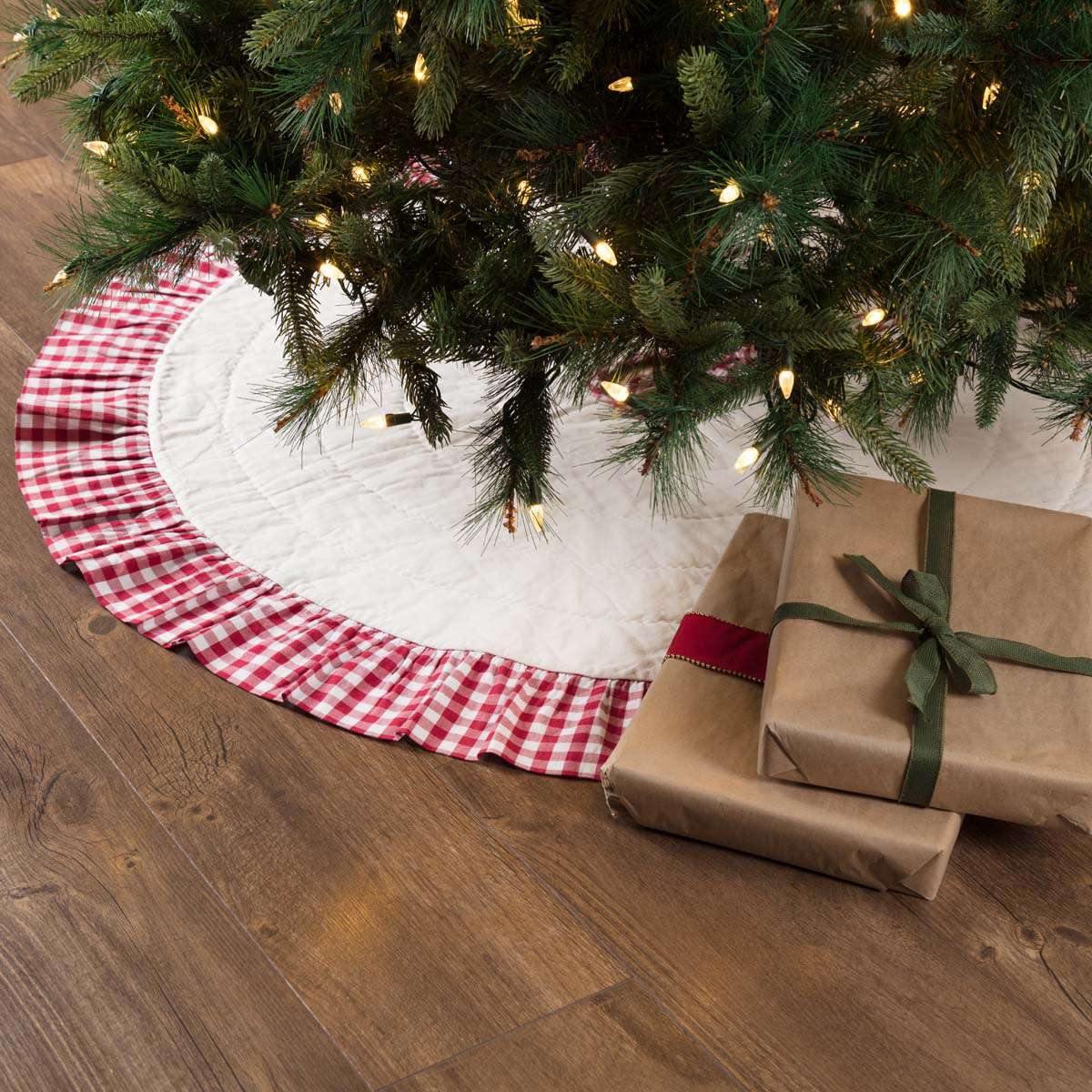 Emmie Red Ruffled Tree Skirt 48