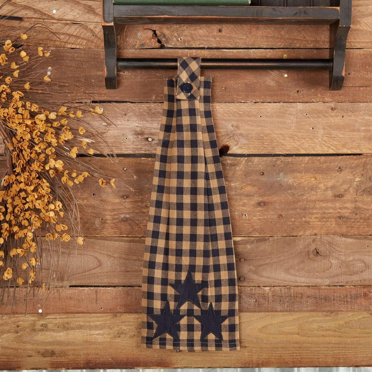 Navy Star Button Loop Kitchen Towel VHC Brands - The Fox Decor