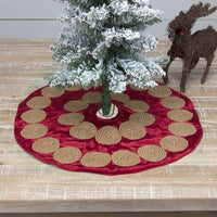 Memories Red Mini Christmas Tree Skirt 21 VHC Brands - The Fox Decor
