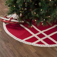 Margot Red Christmas Tree Skirt 55 VHC Brands - The Fox Decor