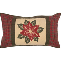 National Quilt Museum Poinsettia Block King Sham 21x37 VHC Brands - The Fox Decor
