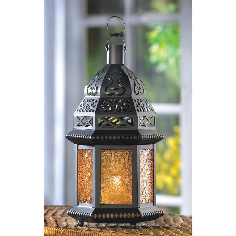 Yellow Glass Moroccan Lantern - The Fox Decor